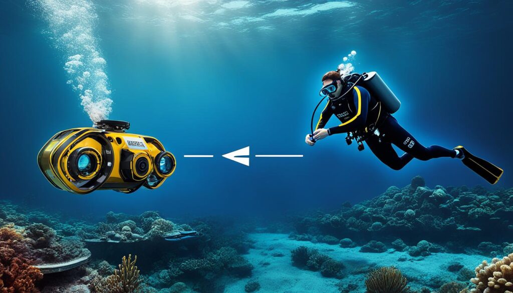comparison between underwater drones and traditional diving