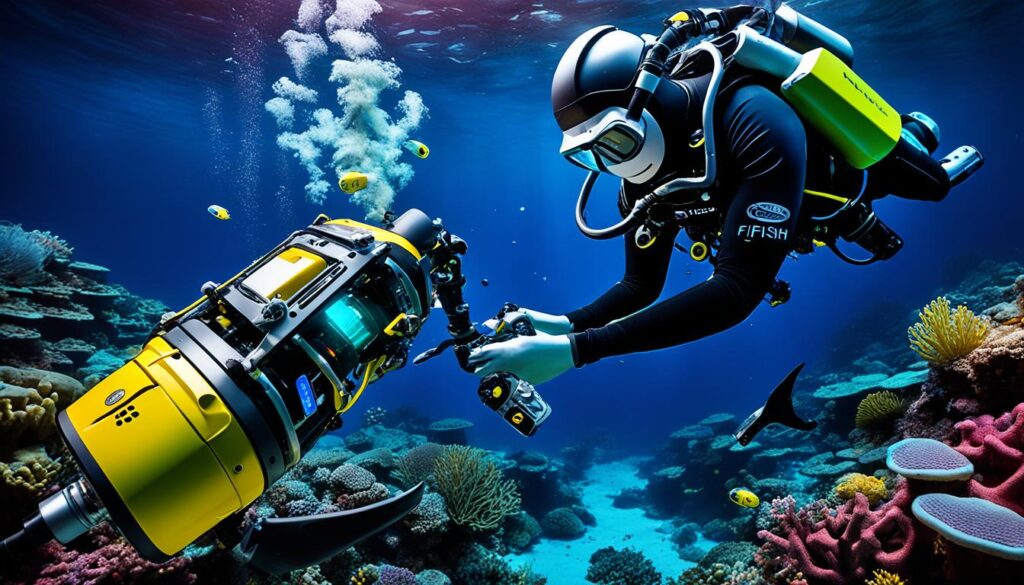 FIFISH V6s Robotic Arm facilitating underwater exploration