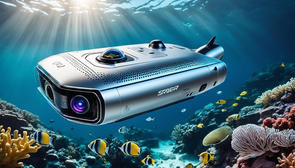 Underwater drone capturing the aquatic environment