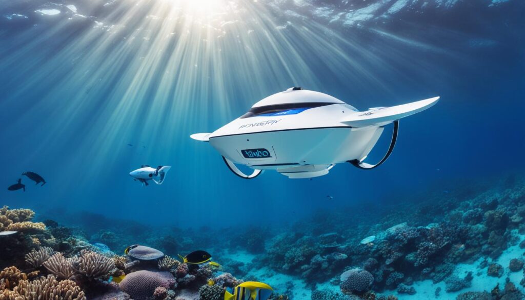 powerray underwater drone in ocean